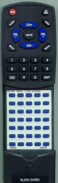 AUDIOVOX RT42XQ6001 Replacement Remote