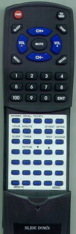 DAEWOO DTQ2605FC Replacement Remote Control