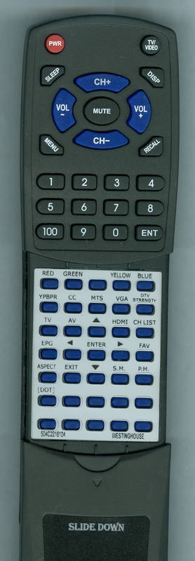 WESTINGHOUSE VR4085DF Replacement Remote Control