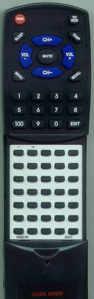 SANYO 6450001291 Replacement Remote