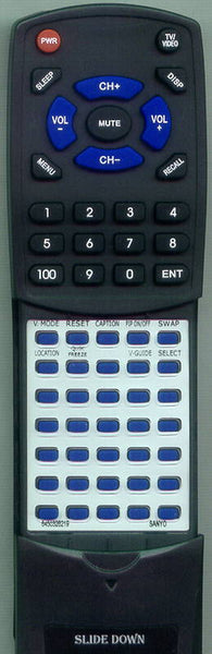 SANYO RT6450326219 Replacement Remote