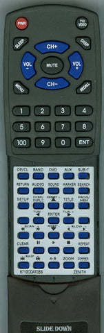 ZENITH 6710CDAT05S Replacement Remote