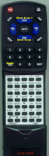 ZENITHINSERT 6710RCAG01B Replacement Remote