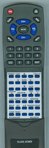 GOLDSTAR RT6711R1N104C Replacement Remote