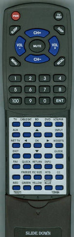 TOSHIBA 75020270 Replacement Remote