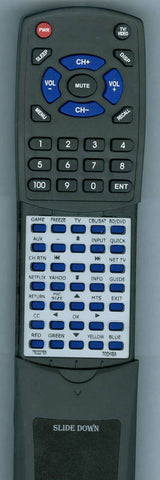 TOSHIBA RT75022763 Replacement Remote