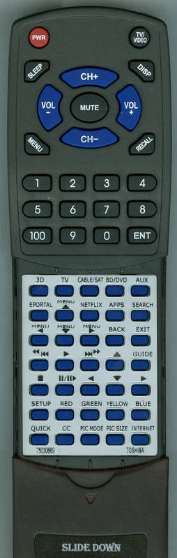 TOSHIBA 55L7200U Replacement Remote Control