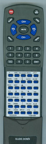 TOSHIBA 75033534 Replacement Remote