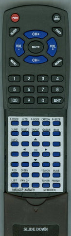 MEMOREX 845042GF1XABMEH Replacement Remote
