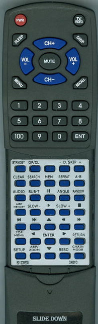 ONKYO 8912-00530 Replacement Remote