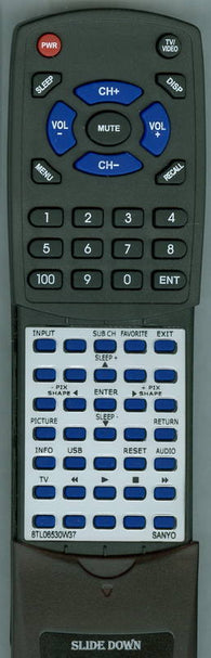 SANYO RC200NS00 Replacement Remote