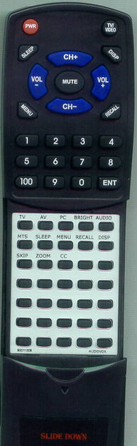 AUDIOVOX RT90011008 Replacement Remote