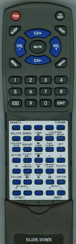 DAEWOO DVT1484N Replacement Remote Control