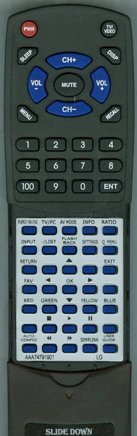 LG AAA74791901 Replacement Remote