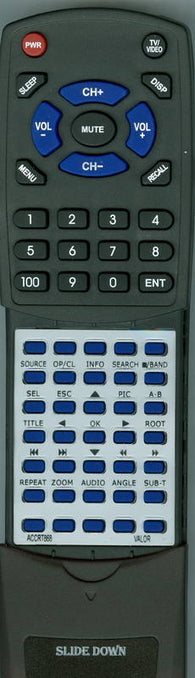 VALOR ACC-RT868 Replacement Remote
