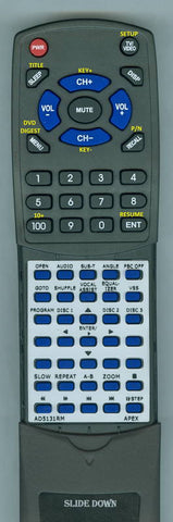 APEXINSERT AD5131 Replacement Remote