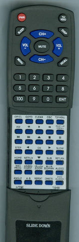 TOSHIBA BDK23KU Replacement Remote