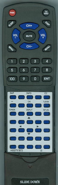 LG AKB303778132 Replacement Remote