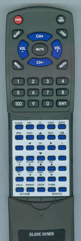 EMATIC RTAT103B Replacement Remote Control