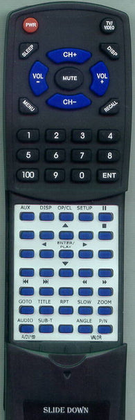 VALOR AVDV169 Replacement Remote