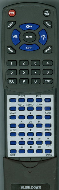 ZINWELL BV3100 Replacement Remote
