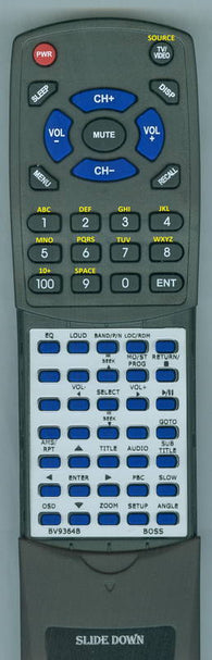BOSSINSERT BV9364BV1 Replacement Remote