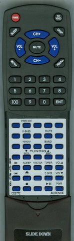 AUDIOVOX RTCD2772 Replacement Remote