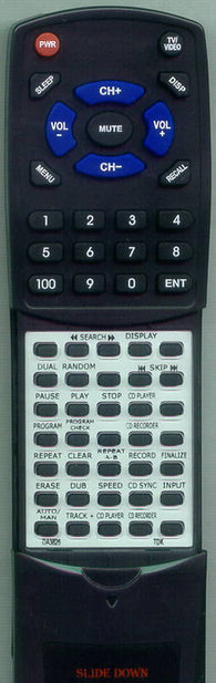 TDK DA3826 Replacement Remote