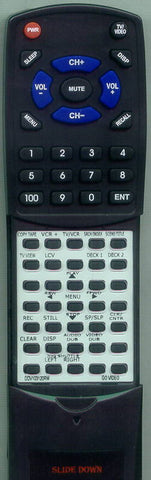 GO VIDEO RTDDV103120RM Replacement Remote