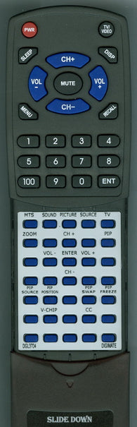 DIGIMATE DGL3704 Replacement Remote