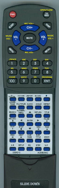 ACESONICINSERT DGX210RED Replacement Remote