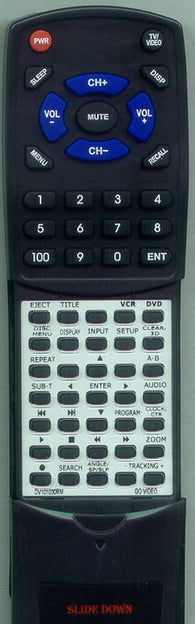 GO VIDEO RTDV101030RM Replacement Remote