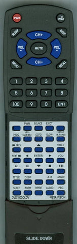 NESAVISION DVD1002OLDV Replacement Remote