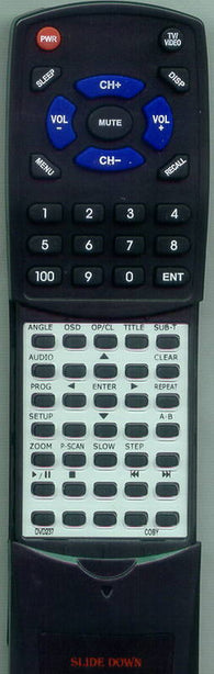 COBY RTDVD237 Replacement Remote