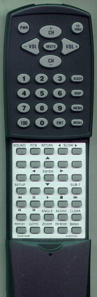AUDIOVOX RTDVD31AAST Replacement Remote