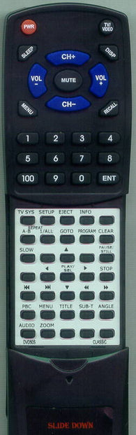 CLASSIC DVD103 Replacement Remote
