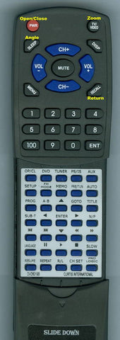 CURTINSERT RTDVD6019B Replacement Remote