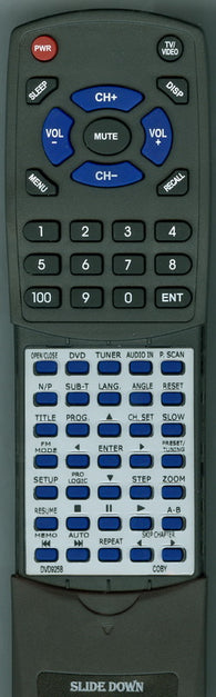 COBY RTDVD925B Replacement Remote