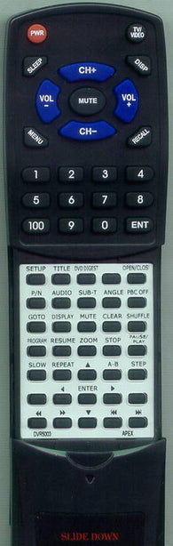 APEX RTDVR5003 Replacement Remote