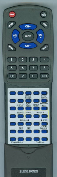 TASCAM RTE01602210A Replacement Remote