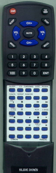 PANASONIC EUR642180 Replacement Remote