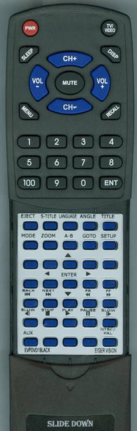 EIGERVISION EVPDVD1-BLACK Replacement Remote