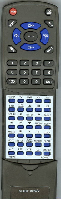 AUDIOVOX FPE1708 Replacement Remote