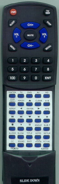 AUDIOVOX FPE1708DV Replacement Remote