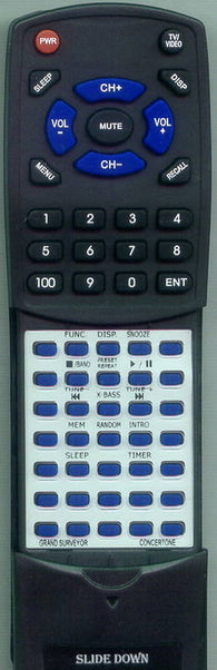 CONCERTONE H5-5VYQ-7QK7 Replacement Remote