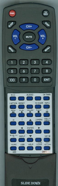 SANYO RTGXEB Replacement Remote