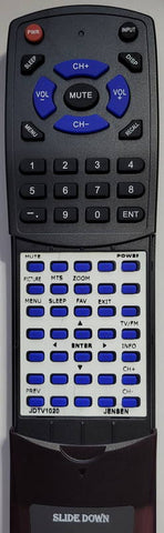 JENSEN JDTV-1020 Replacement Remote