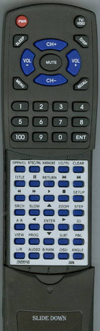 JWIN RTJDVD501V2 Replacement Remote
