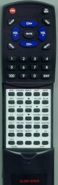 ASTAR LTV32BG Replacement Remote