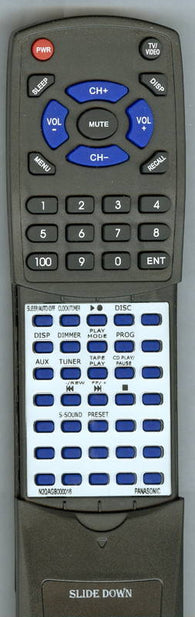 PANASONIC N2QAGB000016 Replacement Remote